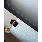 Kelly Mini 19cm three tone Epsom T0 Mist Blue/0L Cumulus Cloud Grey